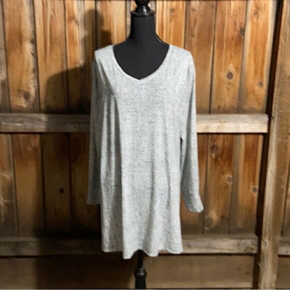 LulaRoe woman top geometric slinky black gray cream 2XL FIRM on PRICE - Picture 1 of 6